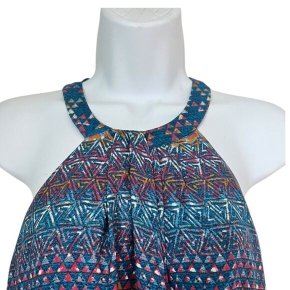 BCBG Max Azria Marrocal Blue Tapestry High Low Sleeveless Dress Size M - Picture 6 of 14